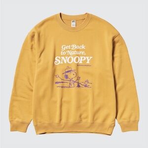 Uniqlo unisex mustard peanuts sweatshirt, size S